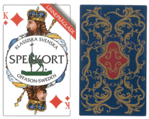 Spelkort linnepräglade